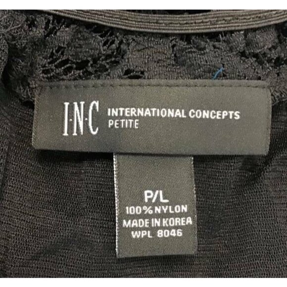 INC International Concepts Top Petite Large Lined Scoop Nec Black Lace 1272 - Picture 4 of 5